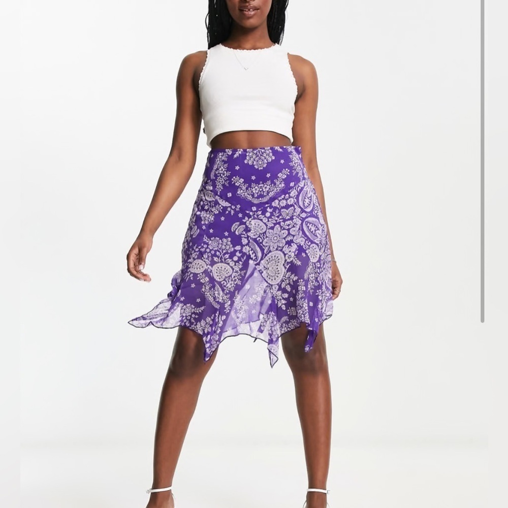 RAGA Purple Paisley Mini Skirt